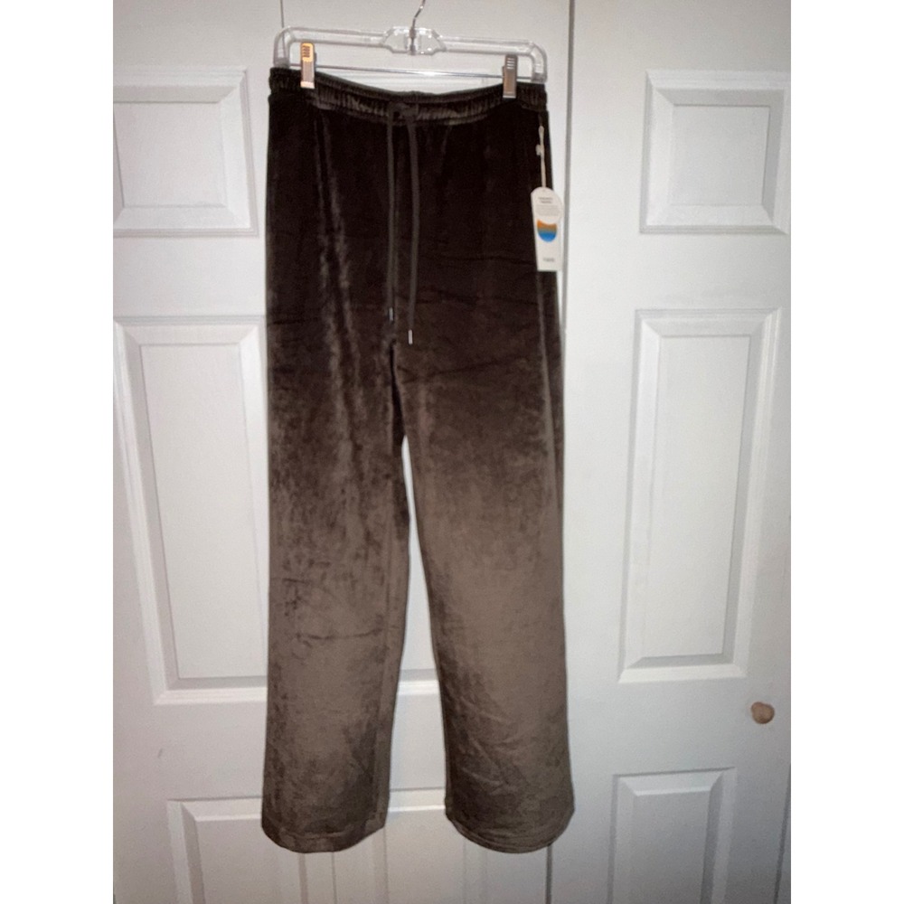 Vuori Haven Straight Leg Pants Dark Java Brown Velour VW4431 Womens Medium NWT